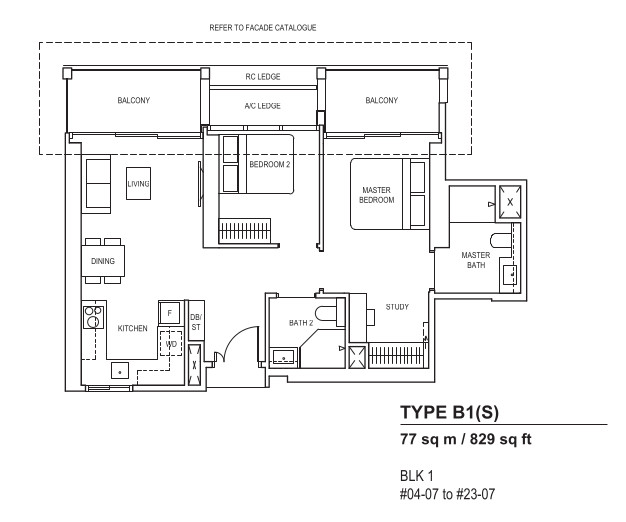 2 - Bedroom + Ensuite Study